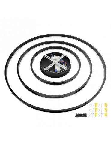 Lámpara 70W LED colgante 3 anillos negro calido - 5