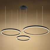 Lámpara 70W LED colgante 3 anillos negro calido - 3