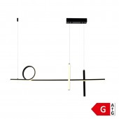 Lámpara 24W LED colgante Loop negro 100cm - 1