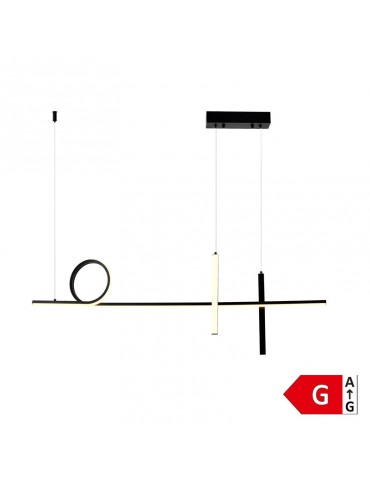 Lámpara 24W LED colgante Loop negro 100cm - 1