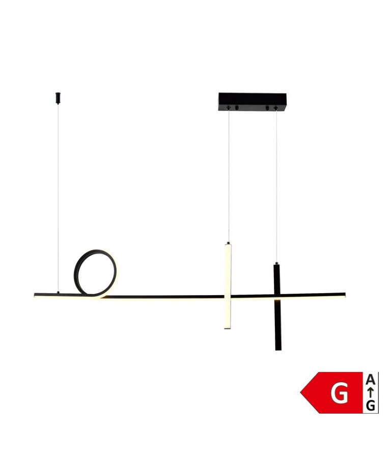 Lámpara 24W LED colgante Loop negro 100cm - 1