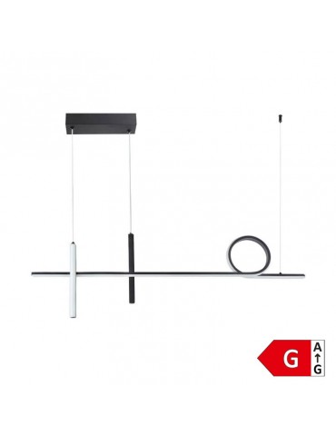 Lámpara 24W LED colgante Loop negro 100cm - 5