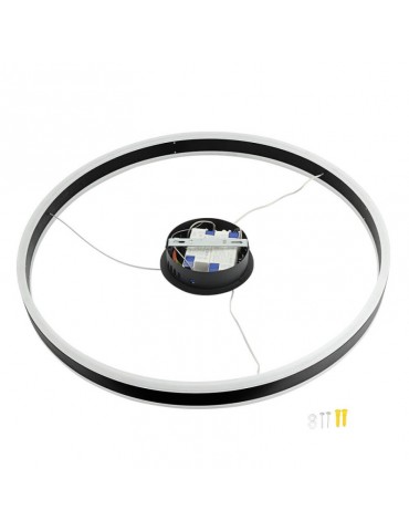Lámpara 36W LED colgante anillo 60cm negro - 5