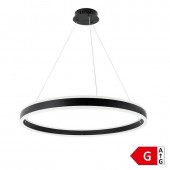 Lámpara 36W LED colgante anillo 60cm negro - 1