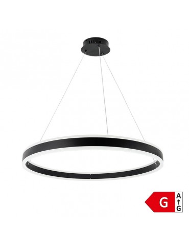 Lámpara 36W LED colgante anillo 60cm negro - 1