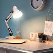 Lámpara  articulada led de mesa AURIQ E27 Blanca - 2