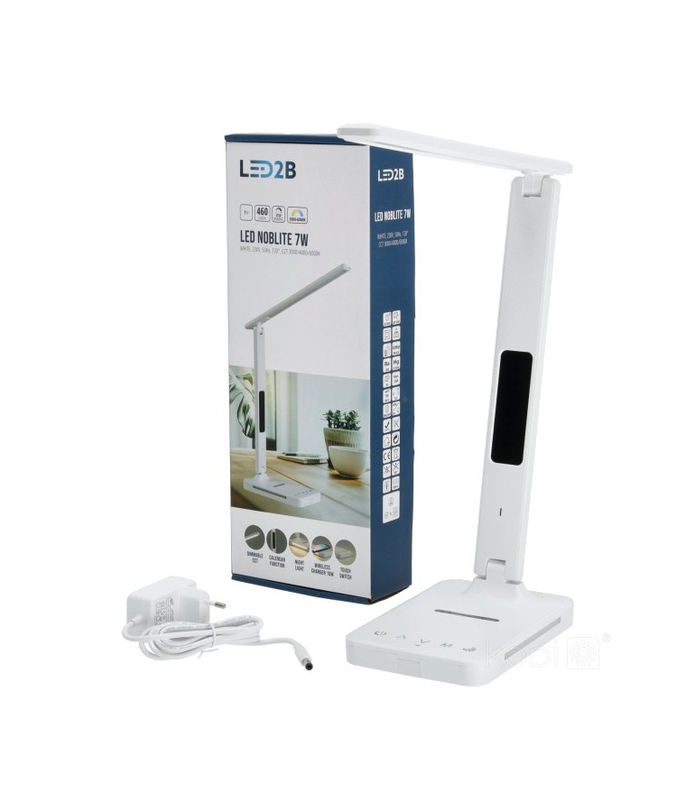 Lámpara LED de mesa NOBLITE 7W CCT Qi Blanco - 3