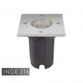 Foco Proyector LED de suelo Cuadrado Gil 120 inox 316