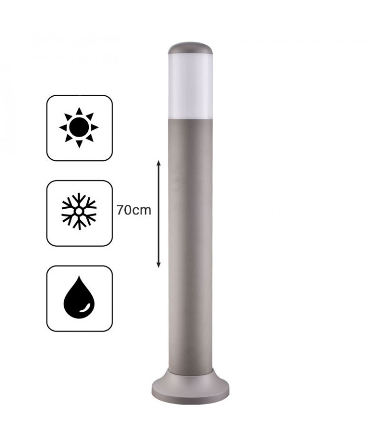 Baliza Redonda exterior 70cm E27 GRIS - 1
