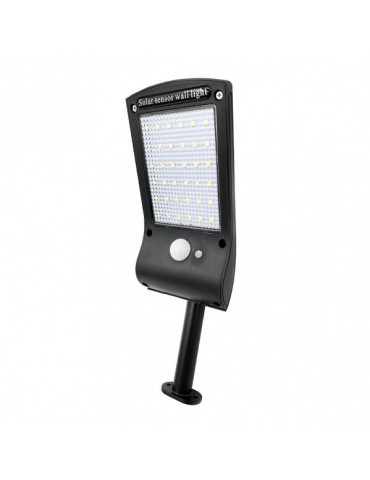 Aplique Solar  6500k Kira Negro 400 Lm Ip65 5x8x24 Cm C/sensor Movimiento Crepuscular - 1