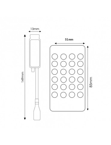 Mini Controlador con mando RGB 12V - 4
