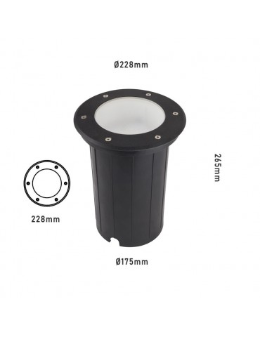 Foco Proyector LED 25W de suelo Circular GIL230 empotrar