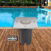 Foco Proyector Cuadrado Inox GIL120 empotrar GU10 - 2