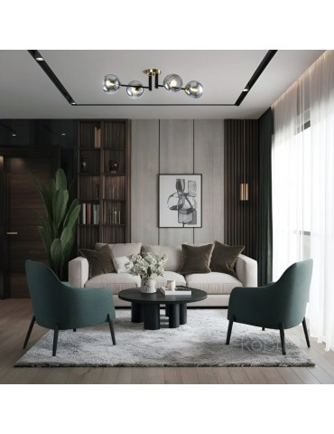 LAMPARA TECHO GLOBE ELEGANCE SMOKE S4 4xE14 - 3