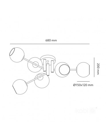 LAMPARA TECHO GLOBE ELEGANCE SMOKE S6 6xE14 - 4