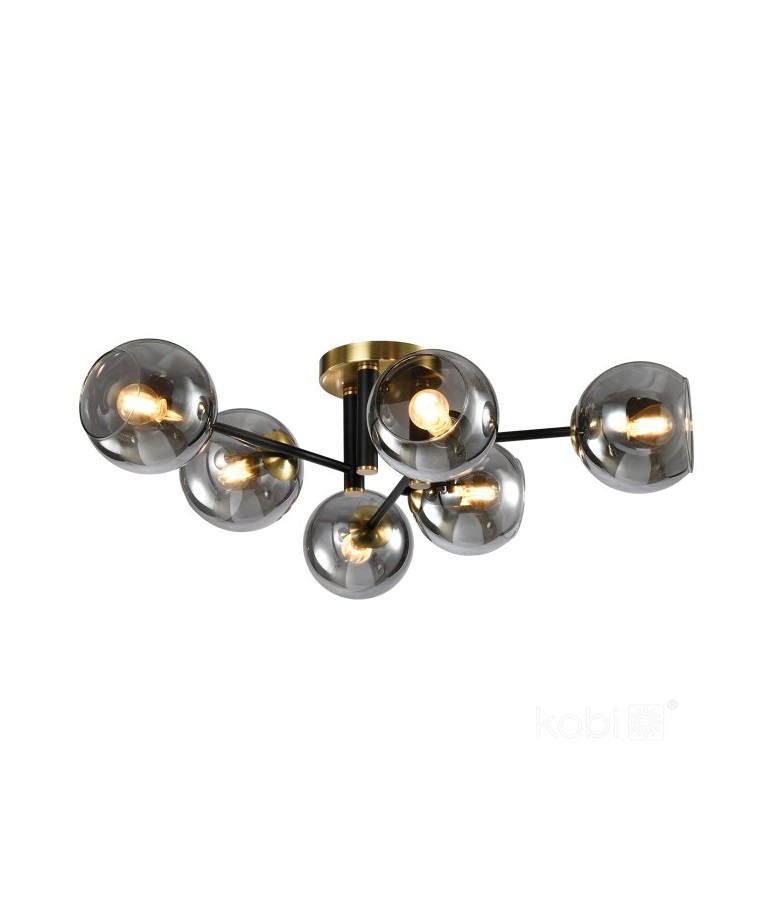 LAMPARA TECHO GLOBE ELEGANCE SMOKE S6 6xE14 - 1