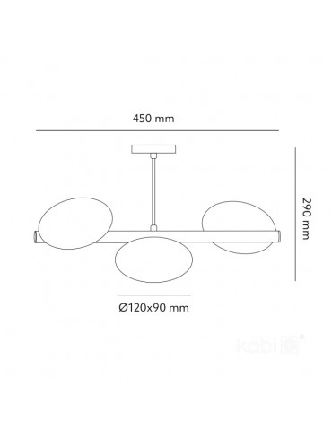 LAMPARA TECHO ELIPSE ELEGANCE S3 3xG9 - 4
