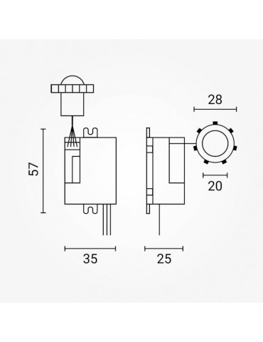 Sensor IP65 PIR exterior mini empotrable - 3
