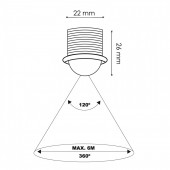 Sensor mini empotrable PIR 360º - 5