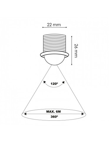 Sensor mini empotrable PIR 360º - 5
