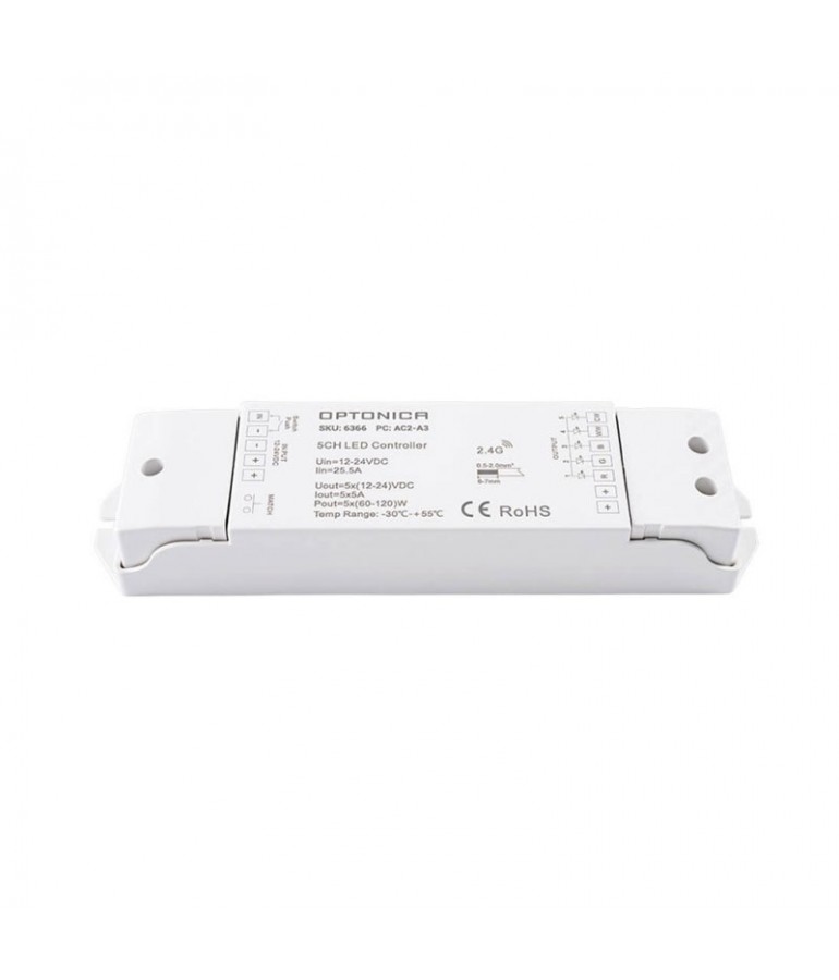 Controlador LED RF 5 canales Tiras Led  RGBW CCT 12/24v - 1