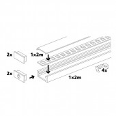 Perfil Aluminio Slim superficie completo accesorios - 6