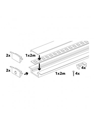 Perfil Aluminio Empotrar - 4