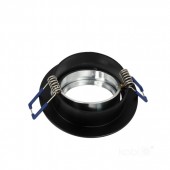 Aro empotrar basculante NEGRO Redondo aluminio Cepillado - 7