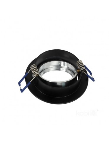 Aro empotrar basculante NEGRO Redondo aluminio Cepillado - 7