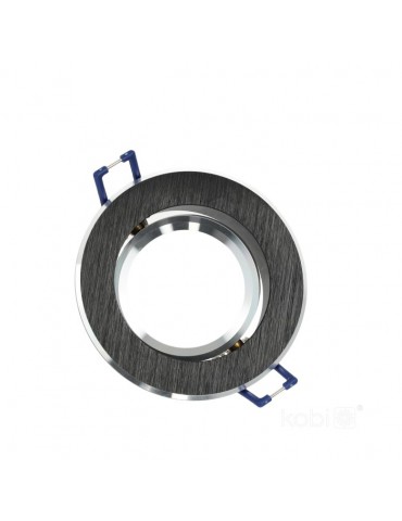 Aro empotrar basculante NEGRO Redondo aluminio Cepillado - 8
