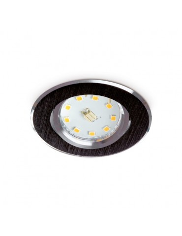 Aro empotrar basculante NEGRO Redondo aluminio Cepillado - 9
