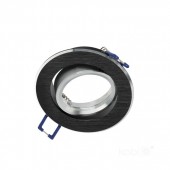 Aro empotrar basculante NEGRO Redondo aluminio Cepillado - 10