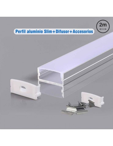Perfil Aluminio superficie medio "A" completo accesorios - 1