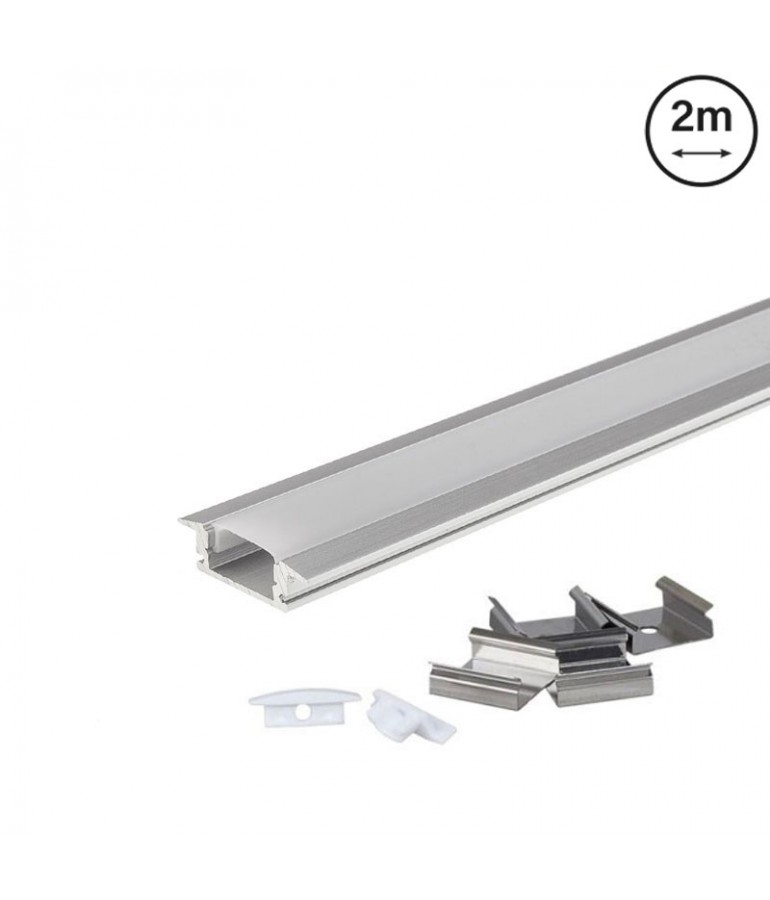 Perfil Aluminio Empotrar slim completo accesorios - 1