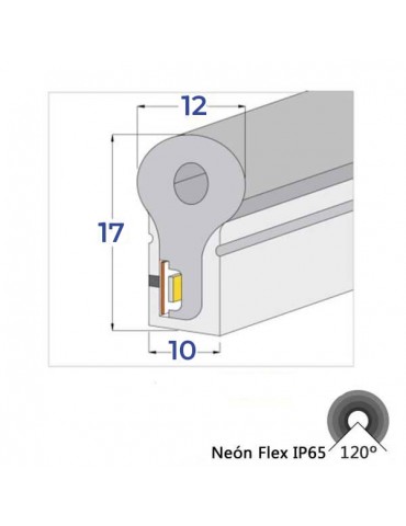 TIRA LED NEÓN AC230V 9W/m IP65 120° 3000K - 4