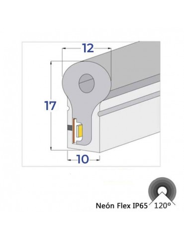 TIRA LED NEÓN AC230V 9W/m IP65 120° AMARILLO - 3