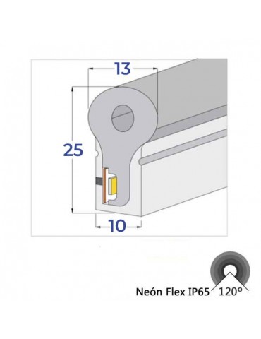 TIRA LED NEÓN AC230V 8,5W/m IP65 120° RGB - 3