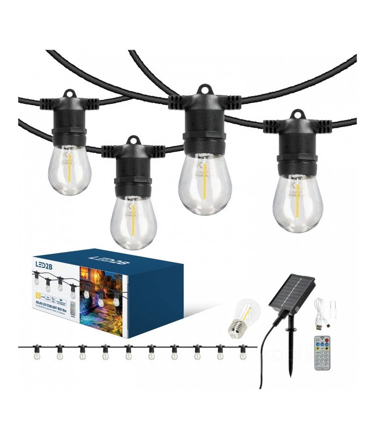 Guirnalda Solar E27 STARLIGHT NEO 10m 10 Led E27 8 Modos - 1