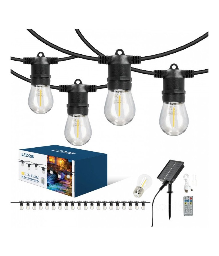 Guirnalda Solar E27 STARLIGHT NEO 10m 20 Led E27 8 Modos - 1