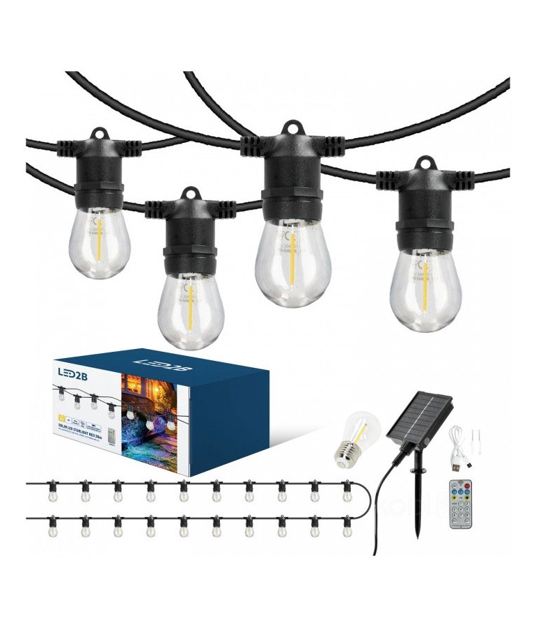 Guirnalda Solar E27 STARLIGHT NEO 20m 20 Led E27 8 Modos - 1
