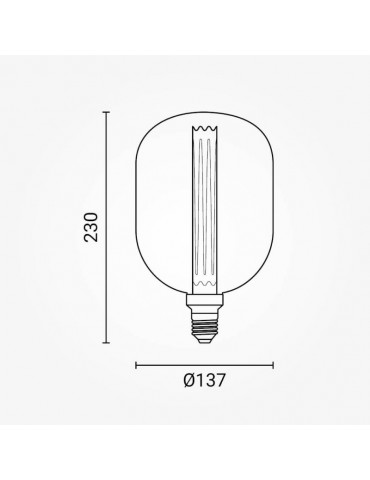 LED VINTAGE MEDIANA 3W E27 CRISTAL - 4