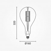 LED VINTAGE RETRO GIGANTE XL BT180 8W E27  CRISTAL - 4