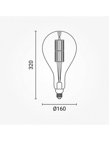 LED VINTAGE RETRO GIGANTE XL BT180 8W E27  CRISTAL - 4