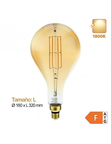 LED Vintage Filamento 8W E27 CRISTAL AMBAR - 1