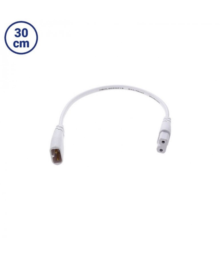 Cable Conector Regleta Led T5 30-50-100cm Blanco cable 2 Pines - 5