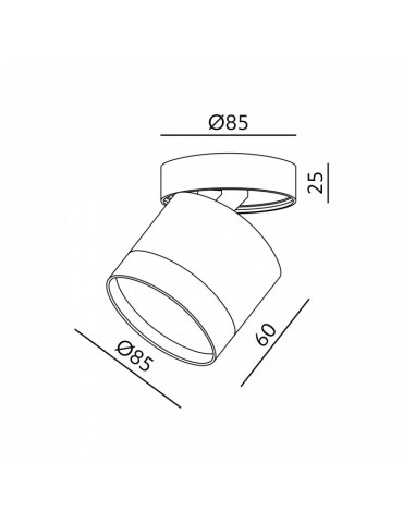 Aplique de techo SPOT Orientable negro - 3