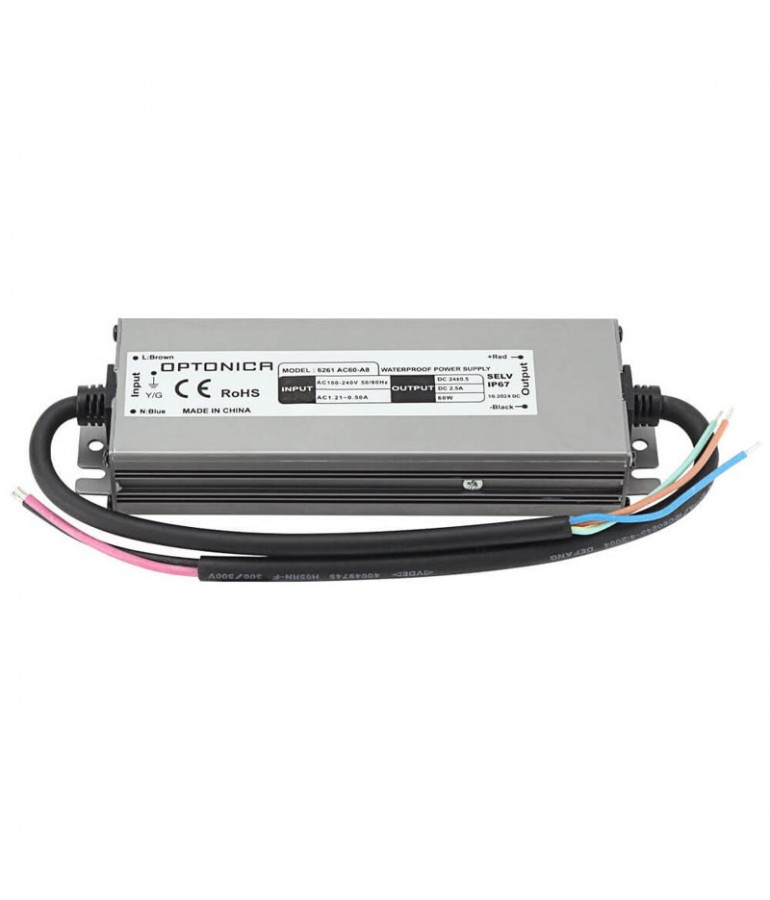 Transformador IP67 LEDs AC230V/12VDC 60W/5A - 1