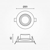 Foco Led empotrable Downlight orientable 7W Blanco - 9
