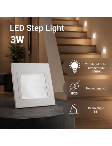 Aplique LED Escalera empotrar Blanco 3W - 3