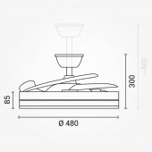 Ventilador Rectráctil OPTO 36W CCT Blanco Mando RC - 5
